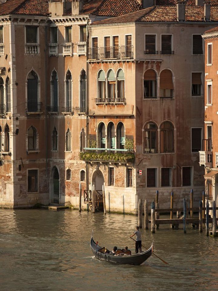 A gondola on the Grand Canal in Venice